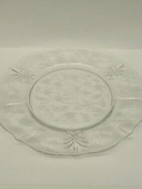 Fostoria Elegant Glass Crystal Clear Etched CHINTZ 9 1/2 Inch Dinner Plate